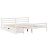 vidaXL Bed Frame without Mattress White 180x200 cm Super King Solid Wood Pine
