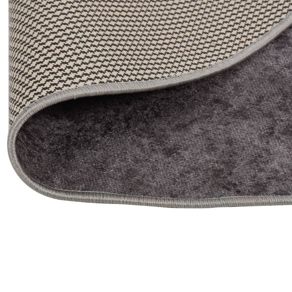 vidaXL Rug Washable Grey &Oslash; 200 cm