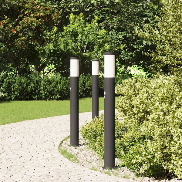 vidaXL Bollard Lights with Sensor 3pcs 80 cm Stainless Steel IP44