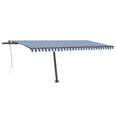 vidaXL Automatic Awning with LED&Wind Sensor 500x300 cm Blue and White
