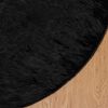 vidaXL Faux Sheepskin Rug Tafalla Black &Oslash; 80 cm Polyester
