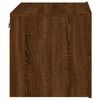 vidaXL Wall-mounted Bedside Cabinets with LED Lights 2 pcs Brown Oak