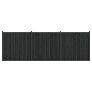 vidaXL Fence Panel 3 pcs 530 x 186.5 cm WPC and Aluminium Black