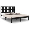 vidaXL Bed Frame without Mattress Black 135x190 cm Double Solid Wood