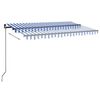 vidaXL Manual Retractable Awning with LED 450x350 cm Blue and White