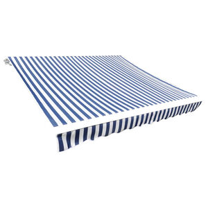 vidaXL Awning Top Sunshade Canvas Blue & White 6 x 3 m