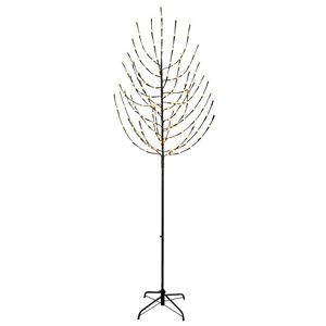 vidaXL LED Christmas Tree Black 210 cm Steel 180 LEDs