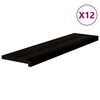 vidaXL Stair Treads 12 pcs Brown Black 100x25x2 cm Solid Wood Oak