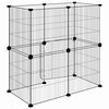 vidaXL 12-Panel Pet Cage with Door Black 35x35 cm Steel