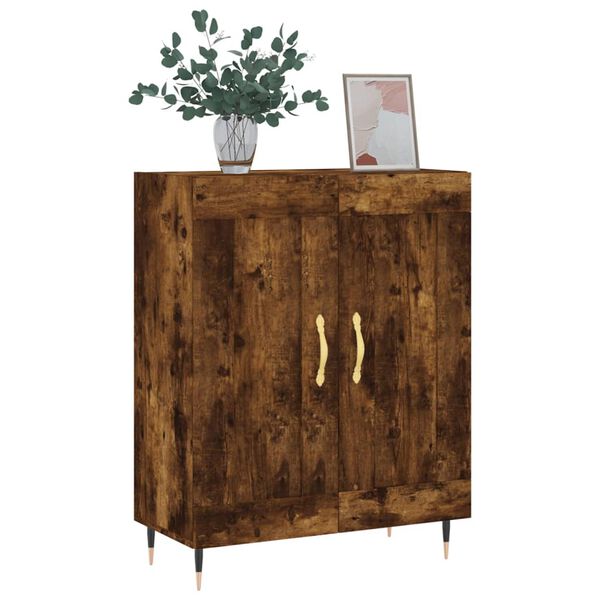 vidaXL Sideboard Smoked Oak 69.5x34x90 cm Engineered Wood
