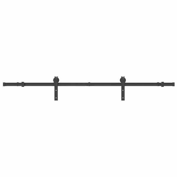 vidaXL Sliding Door Hardware Kit 200 cm Steel Black