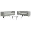 vidaXL Sofa Set Light grey Velvet