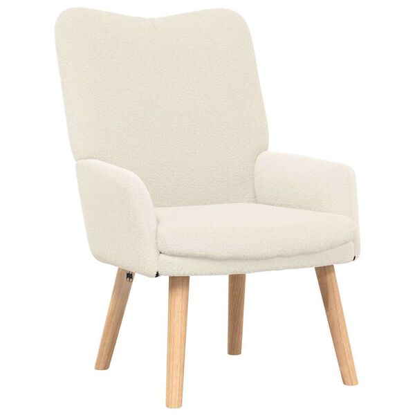 vidaXL Armchair Cream 63 x 67 x 94 cm Sherpa Fabric