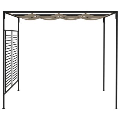 vidaXL Gazebo with Retractable Roof 3x4x2.3 m Taupe 180 g/m²