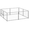 vidaXL Dog Kennel | Silver | Steel | Large | Durable | Outdoor Dog Kennel