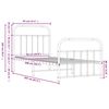 vidaXL Metal Bed Frame without Mattress with Footboard Black 90x200cm