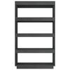 vidaXL Book Cabinet/Room Divider Grey 80x35x135 cm Solid Pinewood