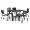 vidaXL 7 Piece Garden Dining Set Anthracite Steel