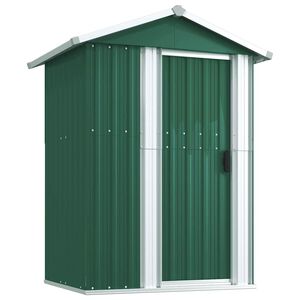 vidaXL Garden Shed Green 126x97.5x177 cm Galvanised Steel
