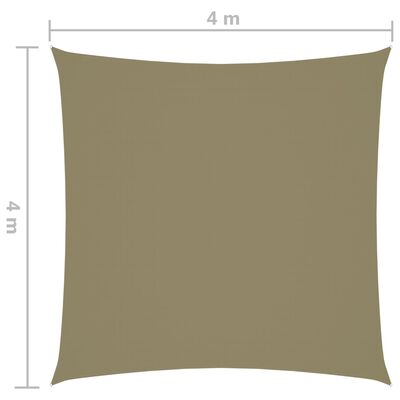 vidaXL Sunshade Sail Oxford Fabric Square 4x4 m Beige