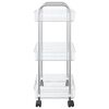 vidaXL Storage Trolley 3-Tier Transparent 37x28x68 cm Acrylic