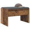 vidaXL Hall Bench with Cushion Old Wood 63 x 38 x 40 cm