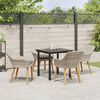 vidaXL Dining Set Light grey Poly rattan