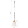 vidaXL Industrial Hanging Lamp White Iron & Solid Wood 23 cm E27