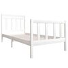 vidaXL Bed Frame without Mattress White Solid Wood 100x200 cm (810073+814080)