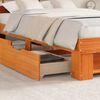 vidaXL Bed Frame with Headboard Wax Brown 135 x 190 cm Solid Pine Wood