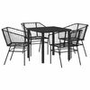 vidaXL Garden Dining Set 5 pcs Black Poly Rattan