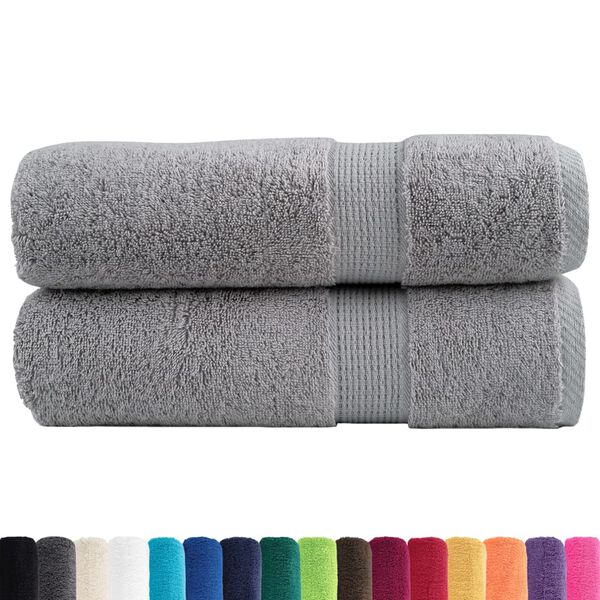 vidaXL Premium Shower Towels "SOLUND" 2 pcs Grey 70x140 cm 600 gsm