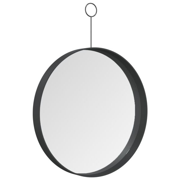 vidaXL Hanging Mirror with Hook Black 30 cm