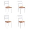 vidaXL Dining Chairs 4 pcs White Solid Rubber Wood