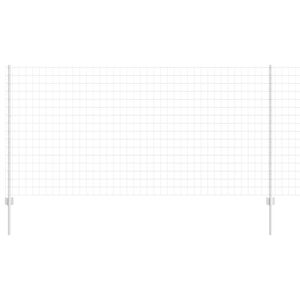 vidaXL Euro Fence with Post 10 x 1.2 m Galvanised Steel Silver Mesh
