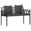 vidaXL Outdoor Benches 2 -Seater 116 x 56 x 75 cm Poly Rattan
