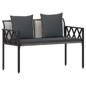 vidaXL Outdoor Benches 2 -Seater 116 x 56 x 75 cm Poly Rattan