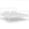 vidaXL Bed Frame without Mattress White Metal 180x200 cm Super King