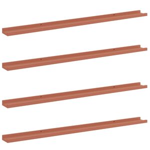 vidaXL Wall Shelf 4 pcs Red 115 x 9 x 3 cm Engineered Wood