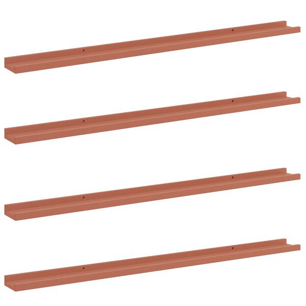 vidaXL Wall Shelf with Shelf 4 pcs Red 115 x 9 x 3 cm Engineered Wood