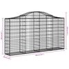 vidaXL Arched Gabion Baskets 8 pcs 200x30x100/120 cm Galvanised Iron