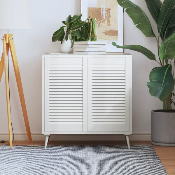 vidaXL Cabinet Doors Louvred Design 2 pcs White 69x39.4 cm Solid Wood Pine