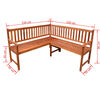 vidaXL Garden Corner Bench 150 cm Solid Acacia Wood
