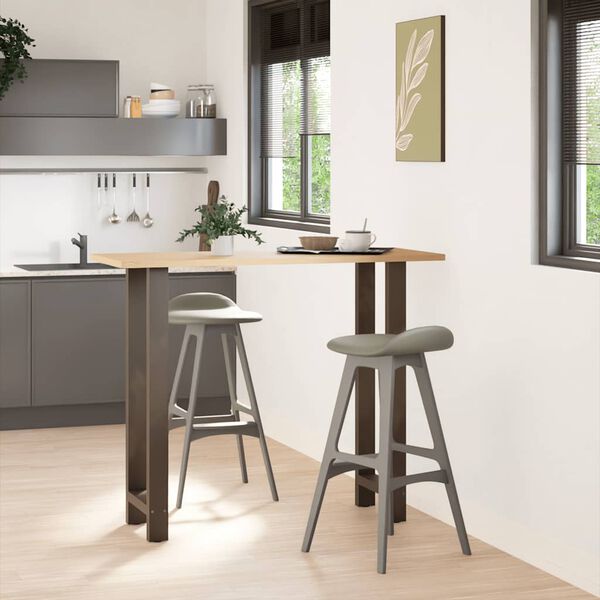 vidaXL Bar Table Legs Natural Steel 2 pcs 50x(110-111) cm Steel