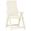 vidaXL Garden Reclining Chairs 2 pcs Plastic White