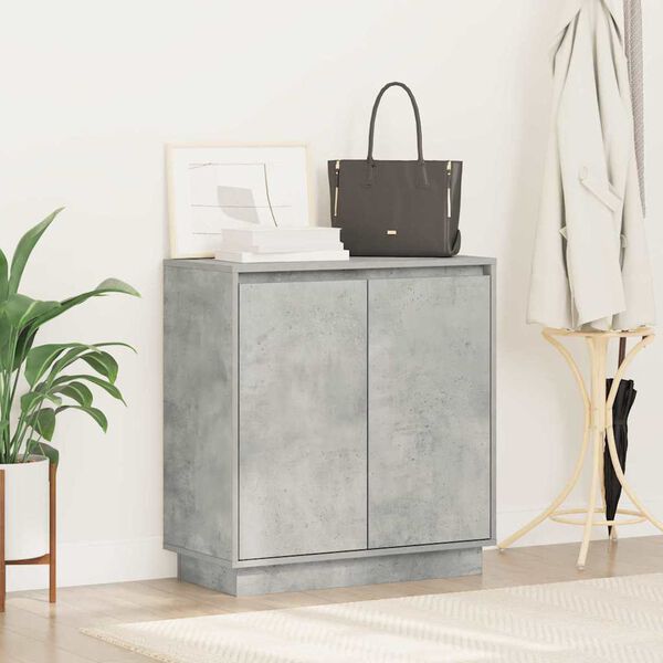 vidaXL LED Sideboard Concrete Grey 71 x 34.5 x 75 cm Engineered Wood