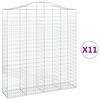 vidaXL Arched Gabion Baskets 11 pcs 200x50x220/240 cm Galvanised Iron