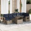 vidaXL 8 Piece Garden Sofa Set with Cushions Grey Poly Rattan