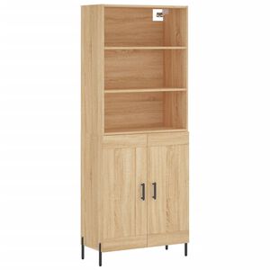 vidaXL Highboard Sonoma Oak 69.5x34x180 cm Engineered Wood