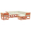 vidaXL 8 Piece Garden Lounge Set with Cushions Wax Brown Solid Wood Pine